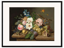 Inramat konsttryck A pair of flowers still life