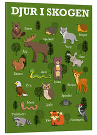 Magnettafel Waldtiere - Schwedisch