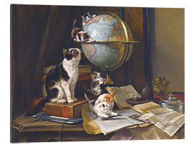 Gallery print A cat with a globe