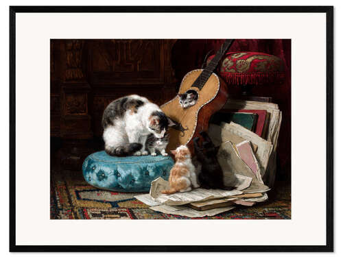 Framed art print The guitar lesson