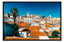 Gerahmter Kunstdruck Panoramablick auf die Skyline von Lissabon