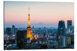 Aluminium print Tokyo tower and skyline with Mt. Fuji, Tokyo