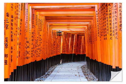 Sticker mural Portes Torii au temple Fushimi Inari, Kyoto