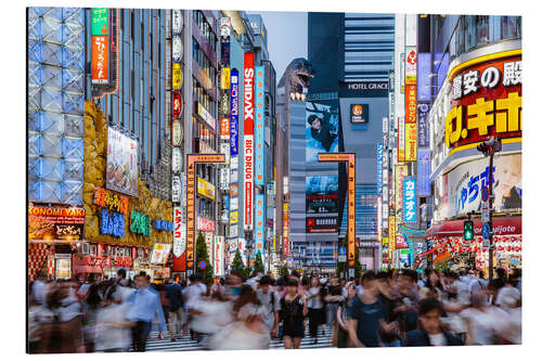 Alubild Godzilla-Straße in Shinjuku nachts, Tokyo