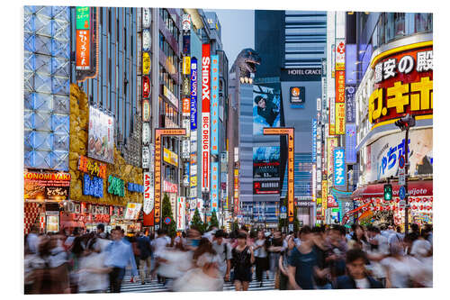 Hartschaumbild Godzilla-Straße in Shinjuku nachts, Tokyo