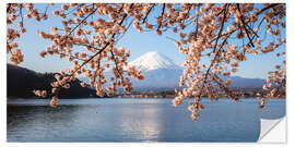 Sticker mural Mont Fuji et cerisier au Japon, panorama