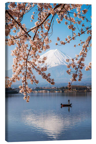 Lerretsbilde Mt. Fuji in springtime with cherry trees