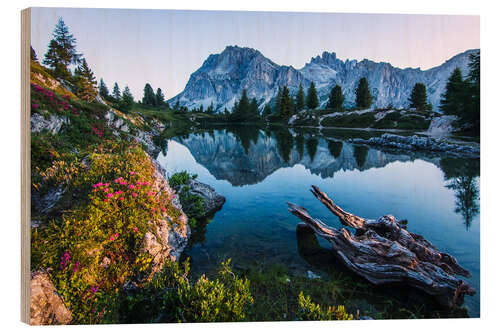 Cuadro de madera Lago Limides, Dolomitas