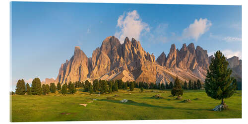 Acrylic print Gruppo de Odle in south Tirol