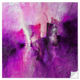 Wall sticker abstract composition with magenta