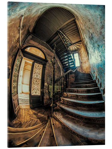 Acrylic print Old forgotten staircase