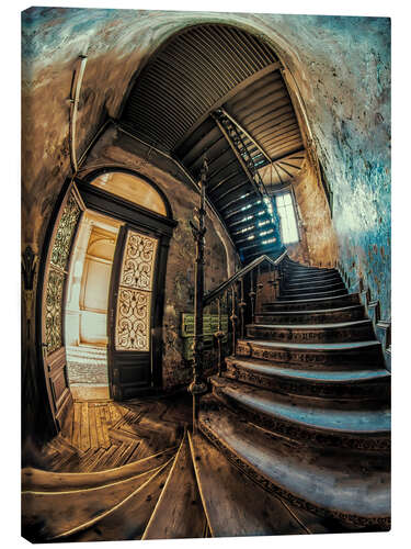 Leinwandbild Alte vergessene Treppe