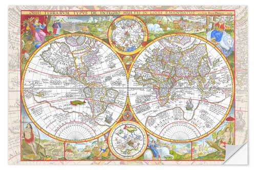 Naklejka na ścianę Orbis Terrarum type, 1644