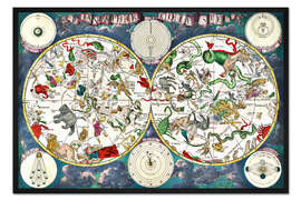 Gerahmter Kunstdruck Himmlische Karte