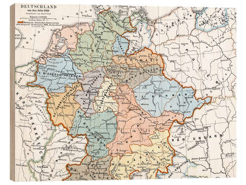 Holzbild Deutschland um das Jahr 1000