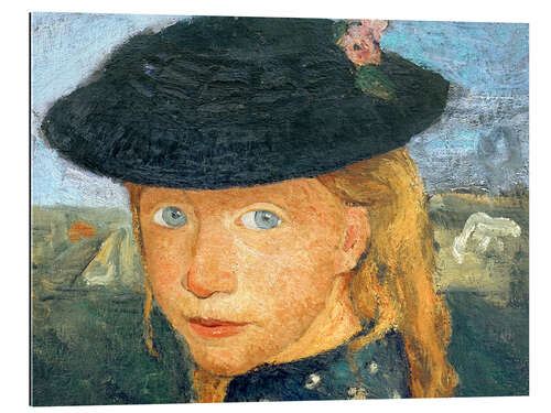 Gallery print Head of a little girl with straw hat