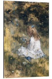 Magnettafel Tochter im Gras mit Blumen