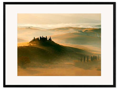 Stampa artistica con cornice Foggy morning In Toskany