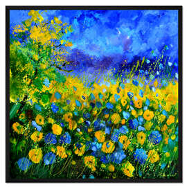 Gerahmter Kunstdruck Kornblumenfeld I