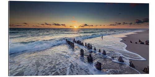 Gallery print Groynes in the sunset