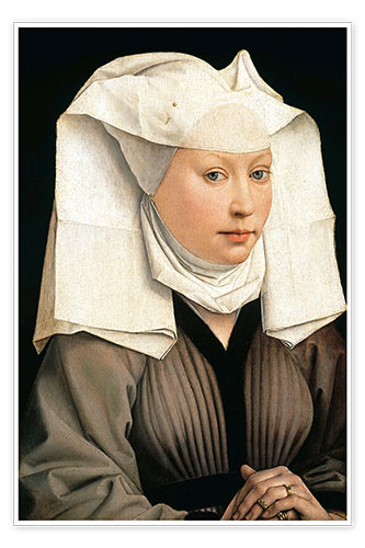 Poster Portrait of a Woman with a Winged Bonnet