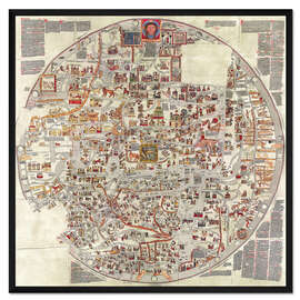 Gerahmter Kunstdruck Ebstorfer Weltkarte