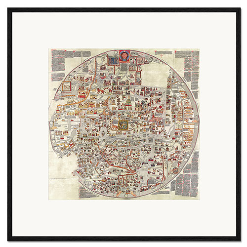 Impresión de arte enmarcada Mapa del mundo, Ebstorfer