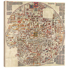 Tableau en bois  Carte d&#039;Ebstorf, carte du monde