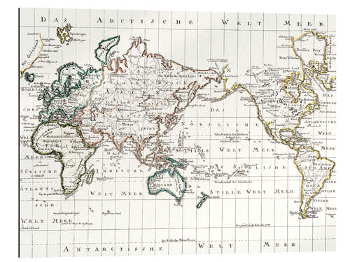 Gallery print World map around 1795