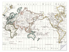 Naklejka na ścianę World map around 1795