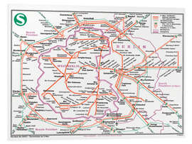 Tableau en PVC Plan du S-Bahn de Berlin vers 1970