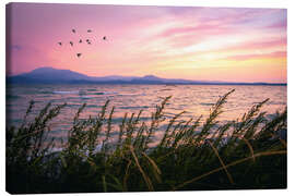 Lienzo Amanecer en el lago Garda