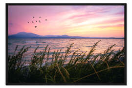 Gerahmter Kunstdruck Gardasee Sonnenaufgang