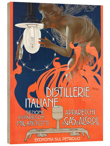 Stampa su legno Distillerie Italiane - Apparecchi a gas d'alcool, 1899