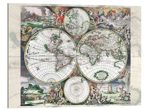 Galleritryck Great World Historical Map 1689