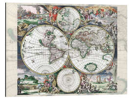 Magnettafel Große Welthistorische Karte 1689