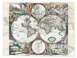 Wall sticker Great World Historical Map 1689