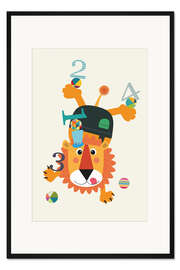 Gerahmter Kunstdruck Bunter Zahlen-Löwe