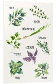 Foam board print Herbs (German)