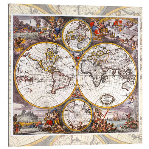 Galleriataulu World map with the four elements (around 1700)