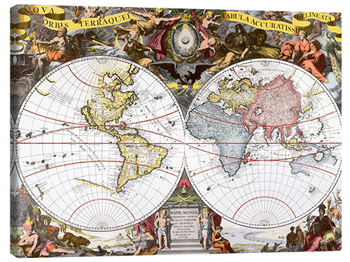 Stampa su tela Nova orbis Terraquei Tabula (XVII secolo)