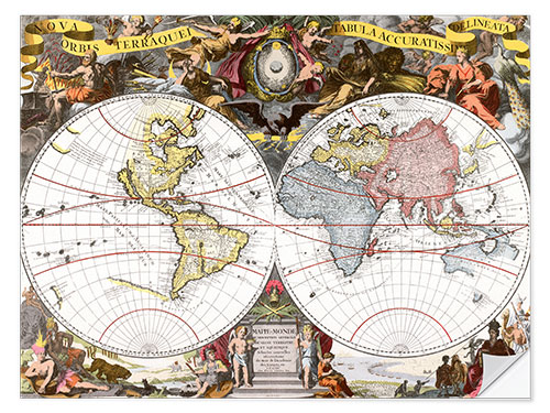 Naklejka na ścianę Nova orbis Terraquei Tabula (17th century)