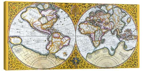 Canvas print World map around 1587