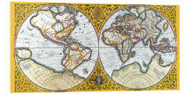 PVC-taulu World map around 1587