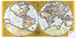 Wall sticker World map around 1587