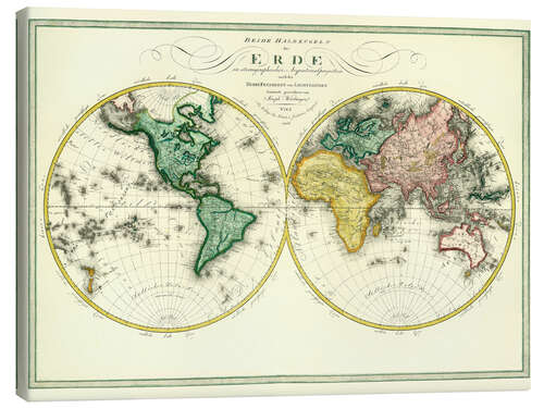 Canvas print World map around 1806