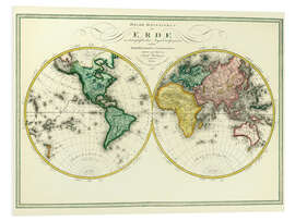 PVC-taulu World map around 1806