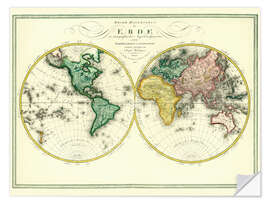 Selvklebende plakat World map around 1806