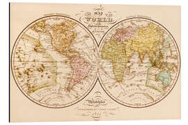 Magnettafel Weltkarte um 1844 (englisch)