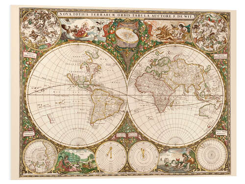 PVC print World map around 1660